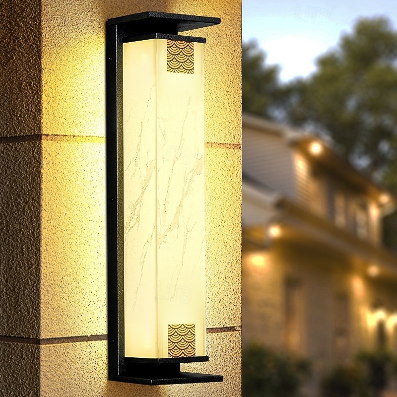 LED Outdoor Wall Light Warm White 75cm  IP65 Modern Sconces Wall Lighting Patio Light Fixture Black Rectangle Lights Marble Wall Lamp for Courtyard,Porch,Garage 2026 - $310.29 –P4