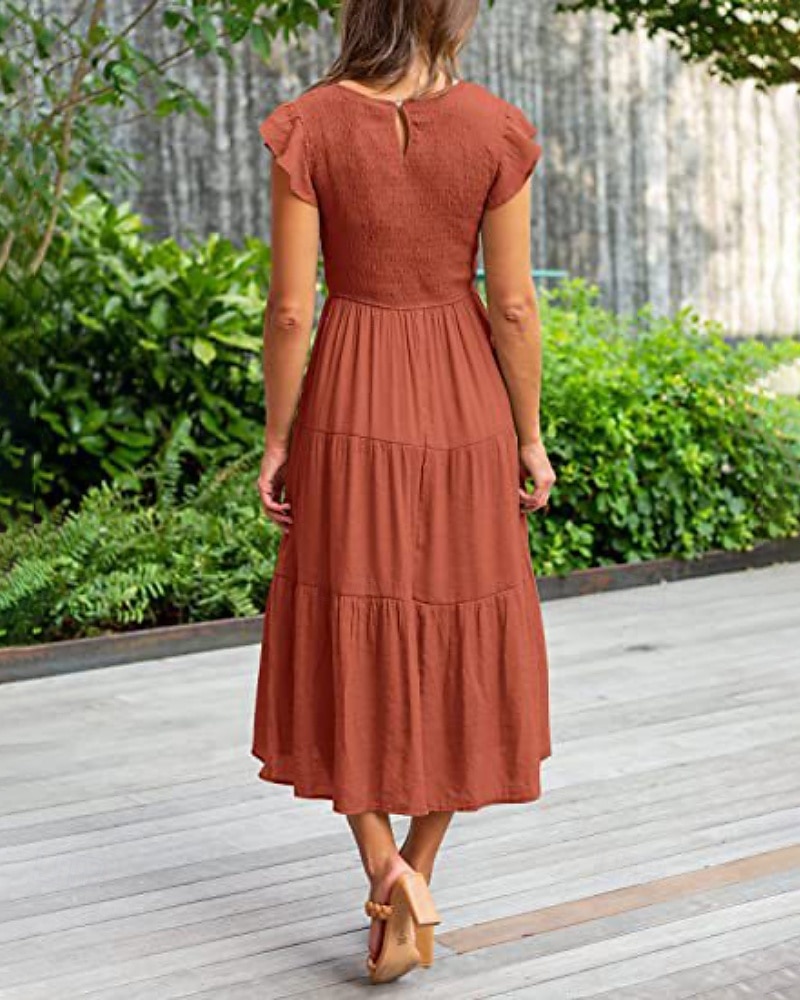 Femmes Robe Midi Robe Blanche Robe de remise des diplômes Mode Anniversaire Date Fête du thé Coupe régulière Uni Sans manches Col ras du cou Noir Blanche Vert Claire Vert Véronèse Été de 2025 ? $25.99 –P12