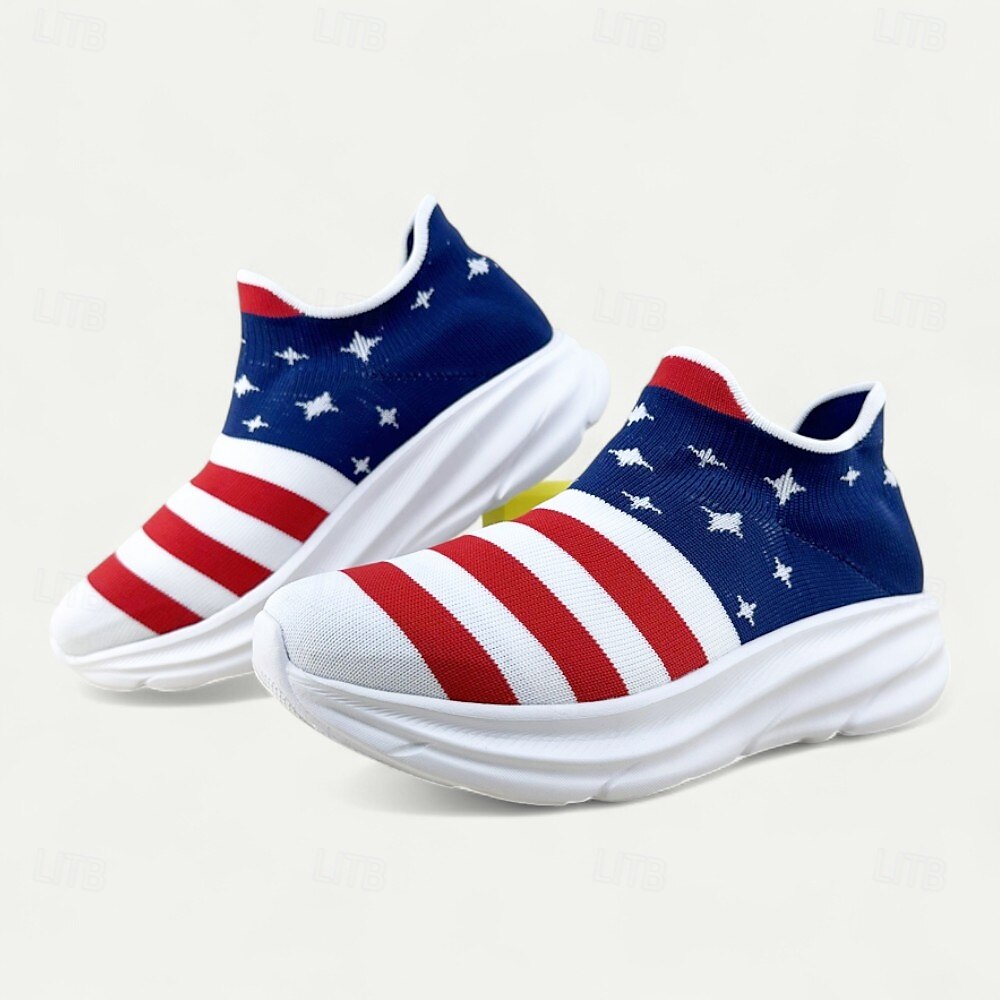 Men's Patriotic Slip-On Sneakers - American Flag Print Style for Casual Outdoor and National Holiday Wear 2025 - $34.99 –P7