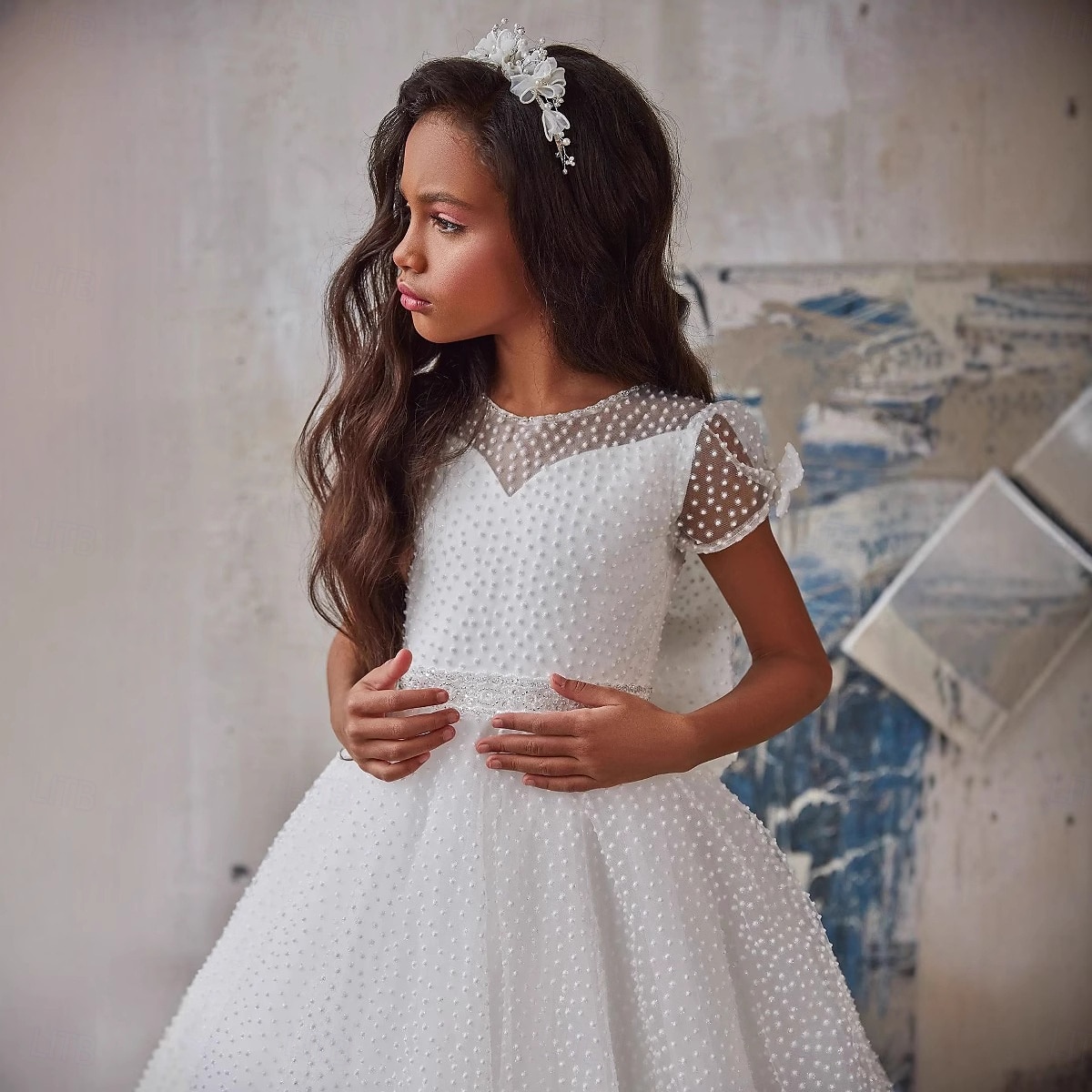 Robe de bal longueur sol robe de demoiselle d'honneur première communion Elsa d'hiver robe prom mignonne tulle avec tutu de style royal ajusté 3-16 ans de 2025 ? $104.99 –P3