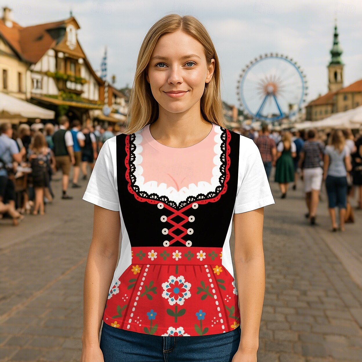 T-Shirt bávaro Munich Alemán Gracioso Camiseta Gráfico para Mujer Adulto Impresión 3D  para Carnaval Cerveza Oktoberfest Fiesta 2026 - $27.99 –P4