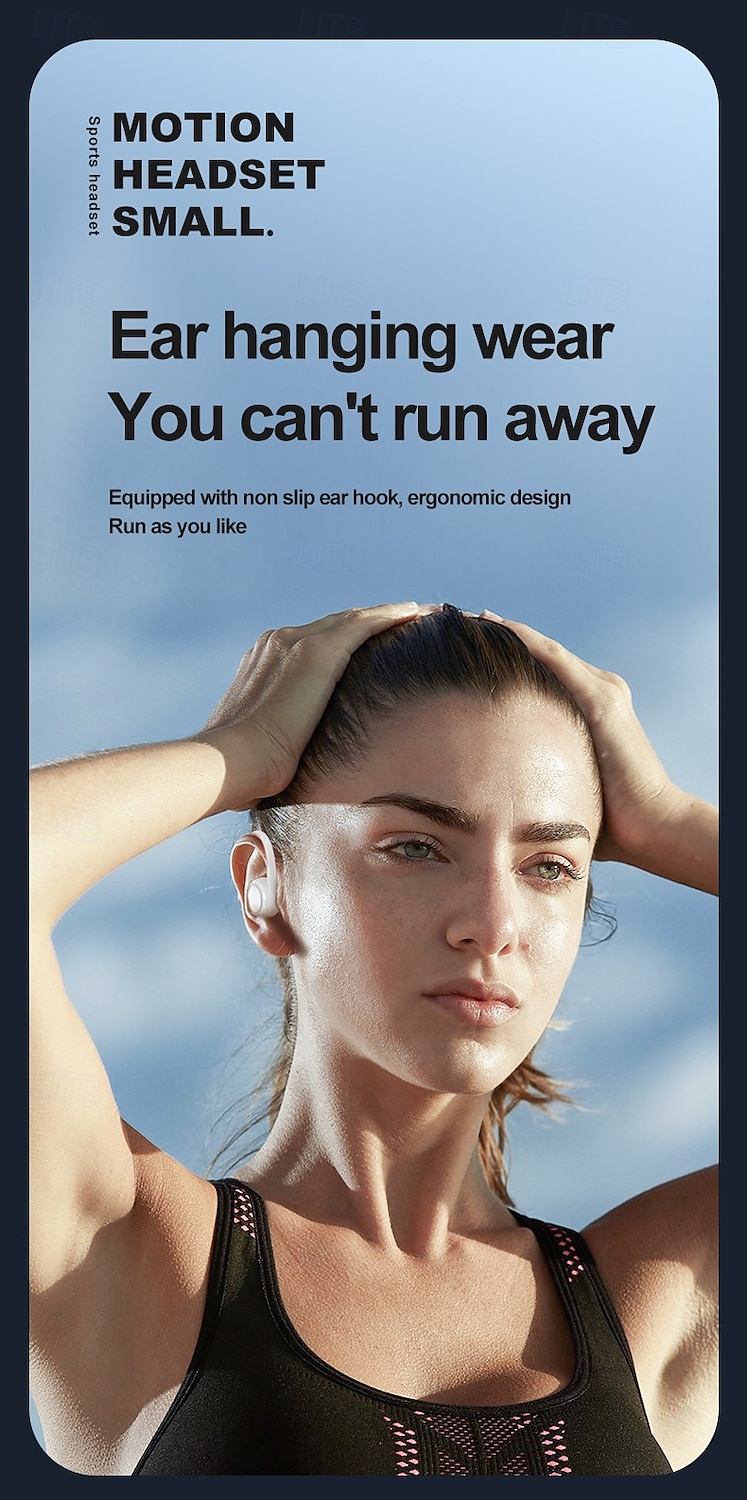 Bluetooth 5.2 Sports Ear-Hook Headphones - Wireless Waterproof Earbuds with LED Light, Touch Control, Noise Reduction, Compatible with iOS & Android 2025 - $20.99 –P6