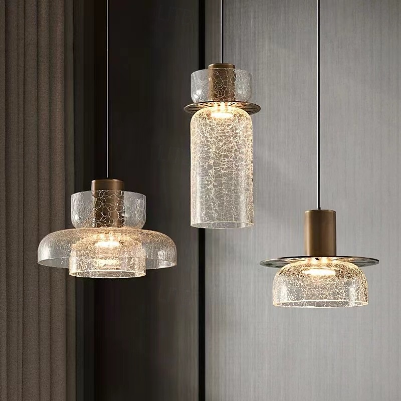 lampa wisząca led 12/15/22 cm 1-światło ciepła biel szkło galwanizowane wykończenia nowoczesny styl jadalnia sypialnia wisząca latarnia projekt 110-240 v 2025 - $109.99 –P1