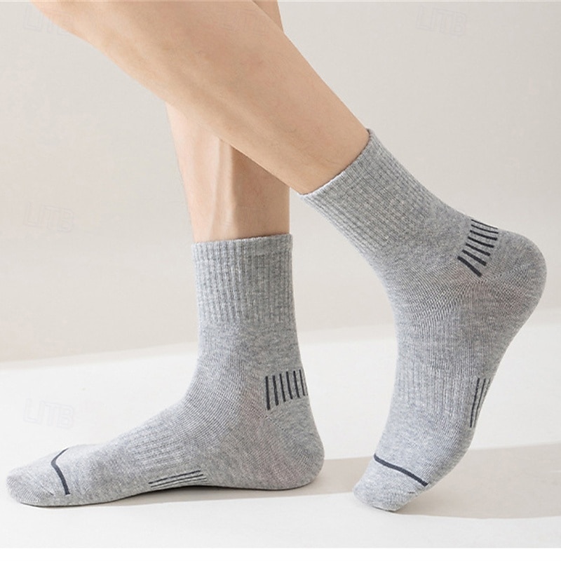 Per uomo 5 Paia Pacchi Multipli Calzini Calzini da Corsa Calzini Casual Nero Bianco Colore A righe Vacanza Sport & Outdoor Quotidiano Base Medio Primavera Autunno Moda Casual del 2025 a $9.49 –P17