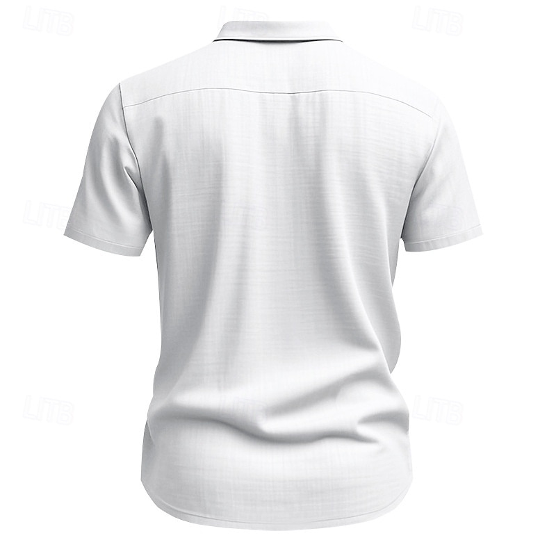 Voor heren Overhemd Linnen overhemd Zomer overhemd Strand Kleding Overhemd met knopen Overhemden zonder broek Vakantie Casual Zwart Wit Marineblauw Hemelsblauw Korte Mouw Strijkijzer Zomer Lente zomer 2025 - $21.99 –P11