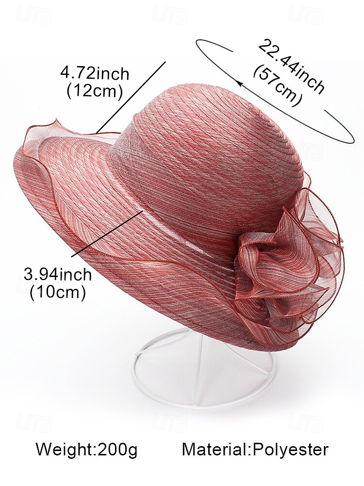женская элегантная широкополая соломенная шляпа с цветочным узором, лентами и жемчужными вставками, идеально подходит для летних садовых вечеринок, мероприятий на открытом воздухе и свадеб 2026 - $18.99 –P10