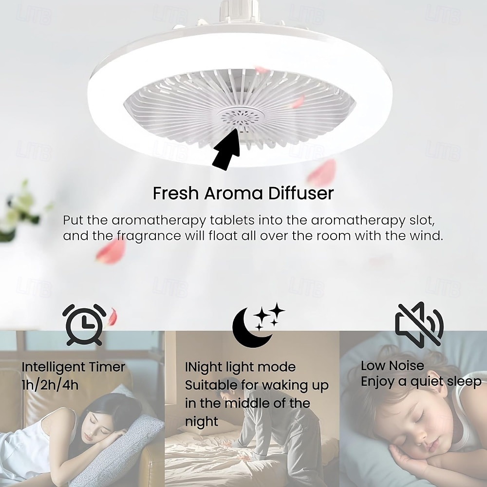 E27 LED Ceiling Fan Light Bulb with Remote Control 7.5inch 3 Color Temp Silent Dimmable Fanlight with 3 Fan Speed for Bedroom Dining Room Study 2025 - $13.49 –P3