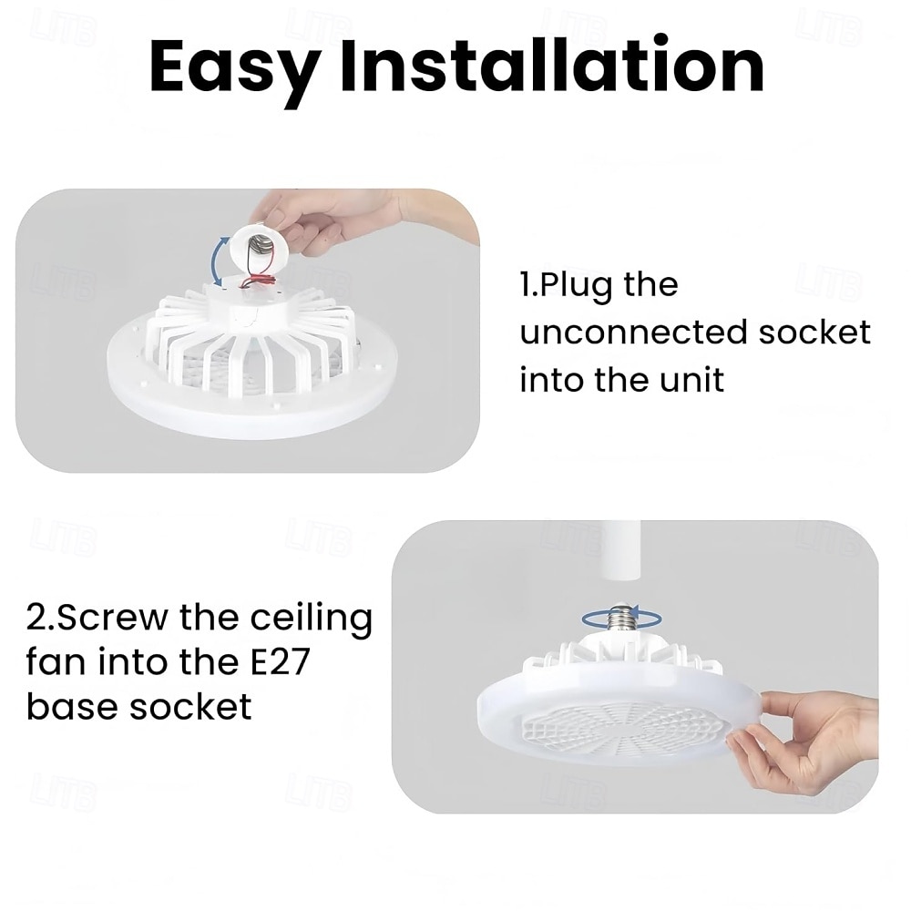 E27 LED Ceiling Fan Light Bulb with Remote Control 7.5inch 3 Color Temp Silent Dimmable Fanlight with 3 Fan Speed for Bedroom Dining Room Study 2025 - $13.49 –P5