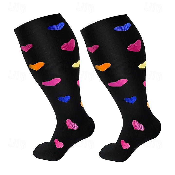 1 paio di calze a compressione graduata, polpaccio largo 15-20 mmHg, calze di supporto alte fino al ginocchio per donna &Calzini circolatori per gambe gonfie, per uomini, per infermieri, per voli, del 2025 a $10.49 –P9