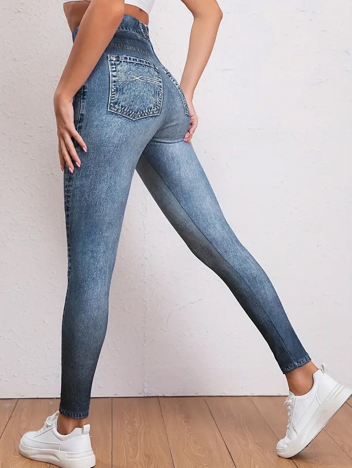 Women's Leggings Trousers 3D Print Chinos Vacation Streetwear Casual Full Length High Waist Plain Comfy Soft Comfortable Stretchy Outdoor Street Blue Dark Blue Gray Summer Skinny 2025 - $14.99 –P13