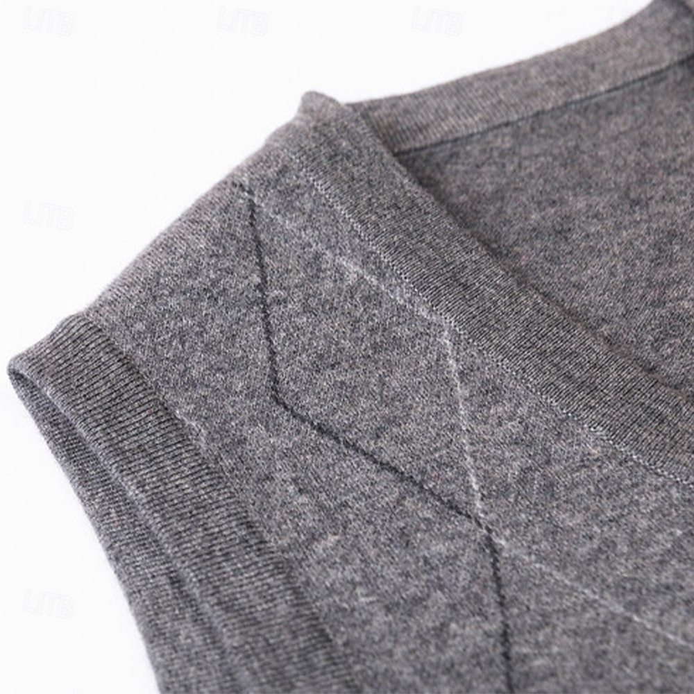 Herren Pullunder Stricken Jacquard Geometrisches Muster V Ausschnitt Täglich Westen Urlaub Heim Bekleidung Ärmellos Sommer Frühling Schwarz Khaki S M L 2025 - $57.99 –P5