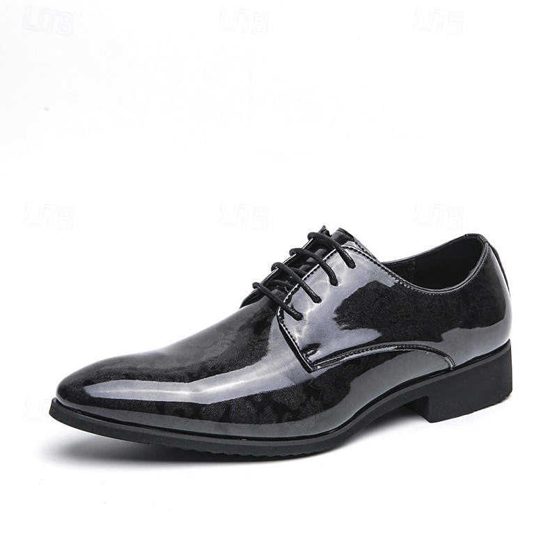 grüne, glänzende Oxford-Schuhe für Herren mit Schnürung – modisch, formell, geeignet für Geschäftstreffen und halbformelle Veranstaltungen 2025 - SGD S$41.04 –P3