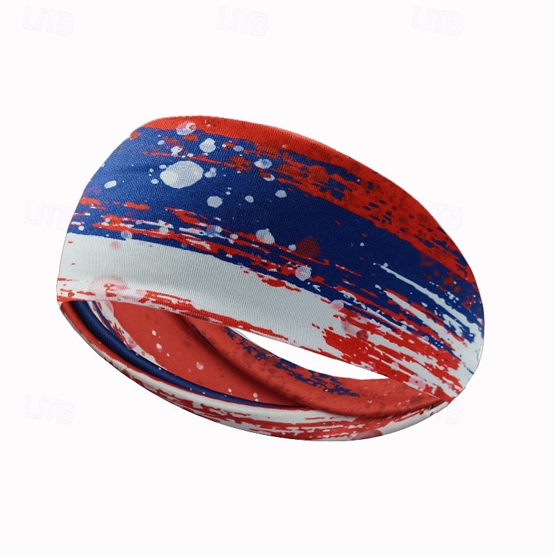 Stirnbänder mit amerikanischer Flagge für Männer, patriotisches gedrehtes Haarband in Rot, Weiß und Blau, dehnbares, sportliches Haar-Accessoire für den Unabhängigkeitstag der USA, den Gedenktag 2025 - $4.49 –P4