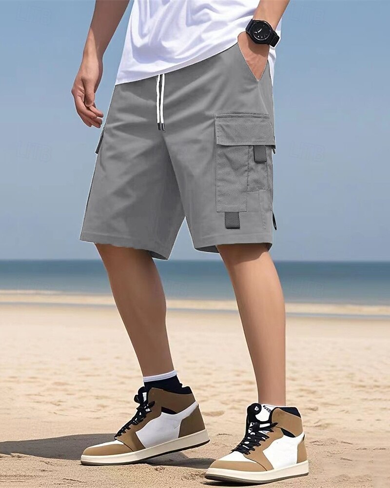 Per uomo Pantaloncini cargo Shorts Pantaloncini Estivi Coulisse Elastico in vita Multi-tasche Semplice Comodità Indossabile Lunghezza al ginocchio All'aperto Sport Quotidiano Moda Casual Nero Blu del 2025 a $20.99 –P18