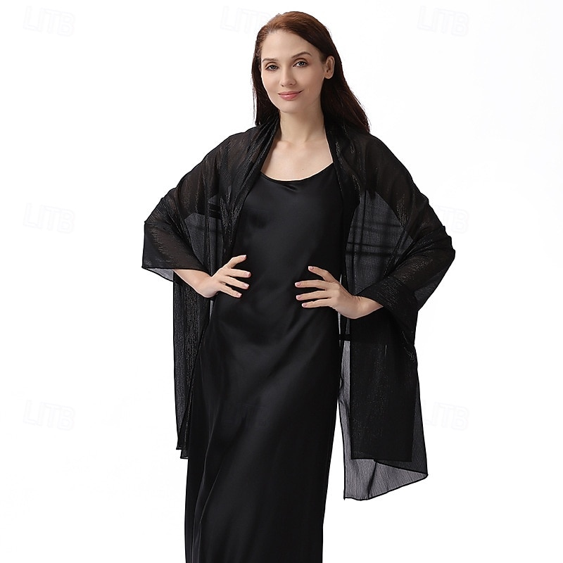 chiffonsjal til dame, aftenkjoler, mykt skjerf, formelt bryllup, brudeskjerf 2025 - $46.99 –P13