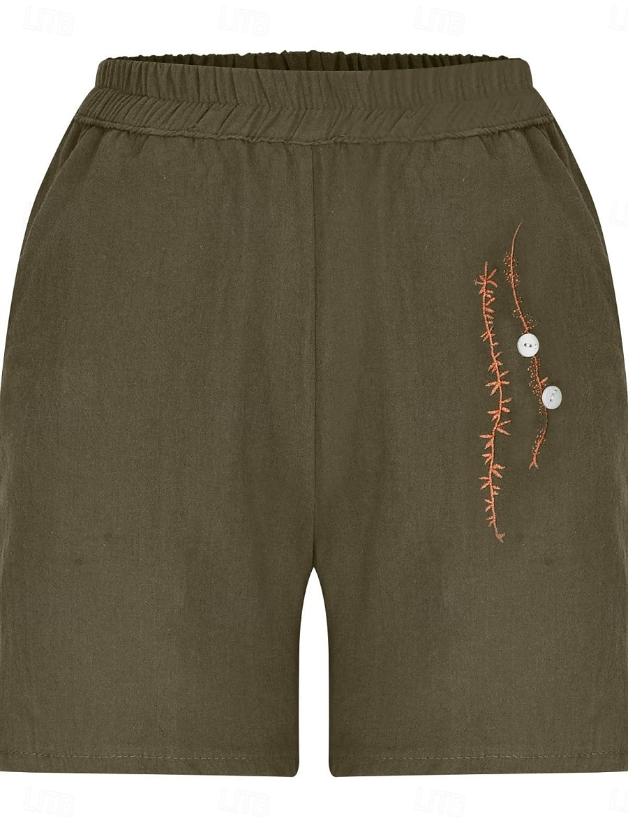 Dámské šortky Jednobarevné Chinos Módní Základní Krátké Střední pas Hladké Kapsa Elastický pas Pohodlí Venku Mikro-elastické Dovolená Ulice Casual Armádní zelená Černá Bílá Modrá Léto Regular Fit 2025 - $16.99 –P13