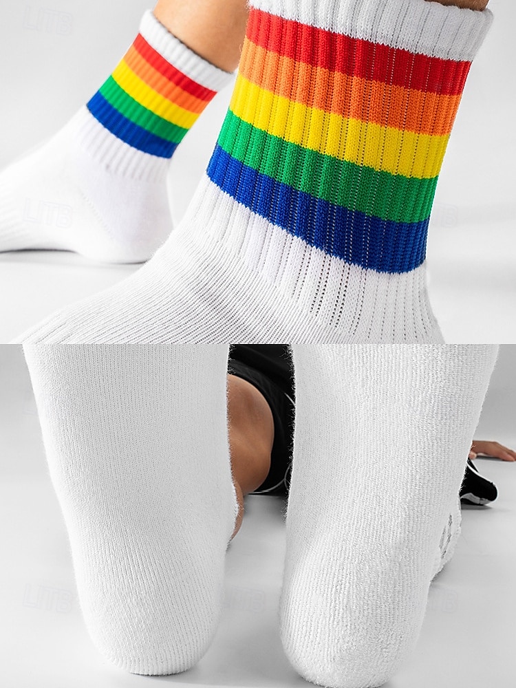 Pánské duhové ponožky s motivem pride - barevný doplněk LGBT festivalu pro každodenní nošení, sport a akce pride 2025 - $9.99 –P6