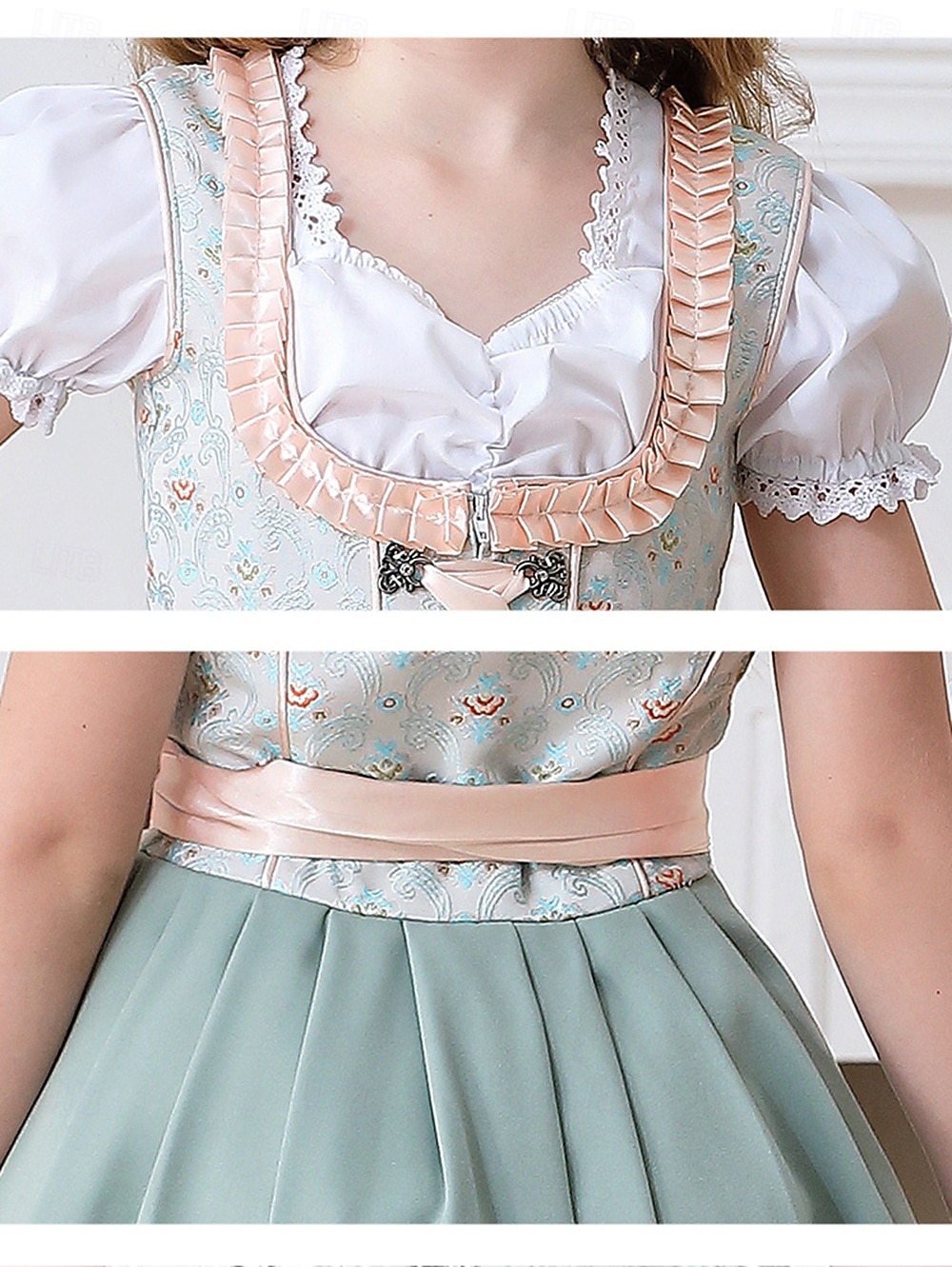 Oktoberfest Encaje Vestidos Delantal Blusa con falda acampanada Mucama bávaro Alemán Munich prados Chica Carnaval Festival de Cerveza Paño de estilo tradicional 2026 - $79.99 –P3