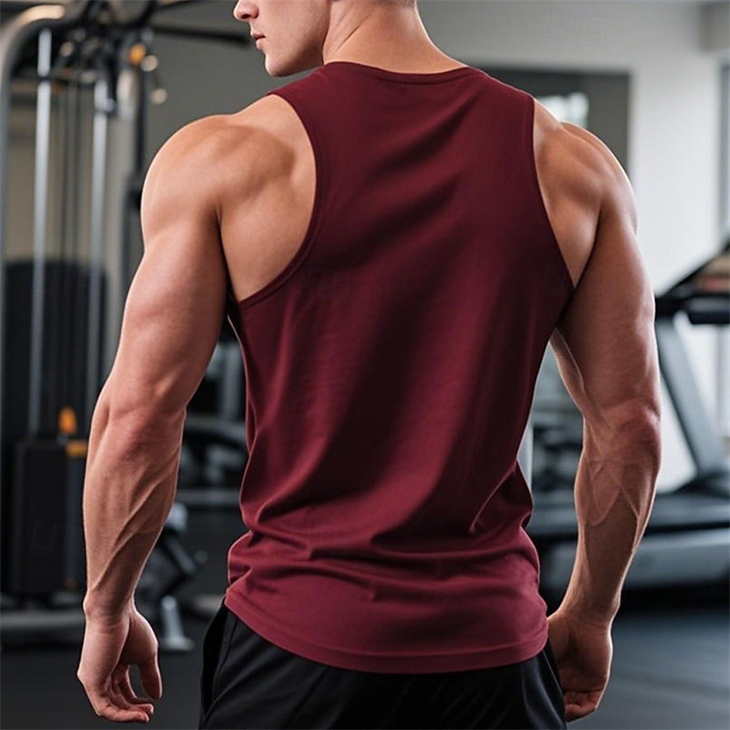 Men's Tank Top Vest Top Undershirt Sleeveless Shirt Sleeveless Crew Neck Summer Plain Fashion Designer Basic Classic Vacation Street Going out Black White Wine Top Tee for Men 2025 - $11.99 –P17