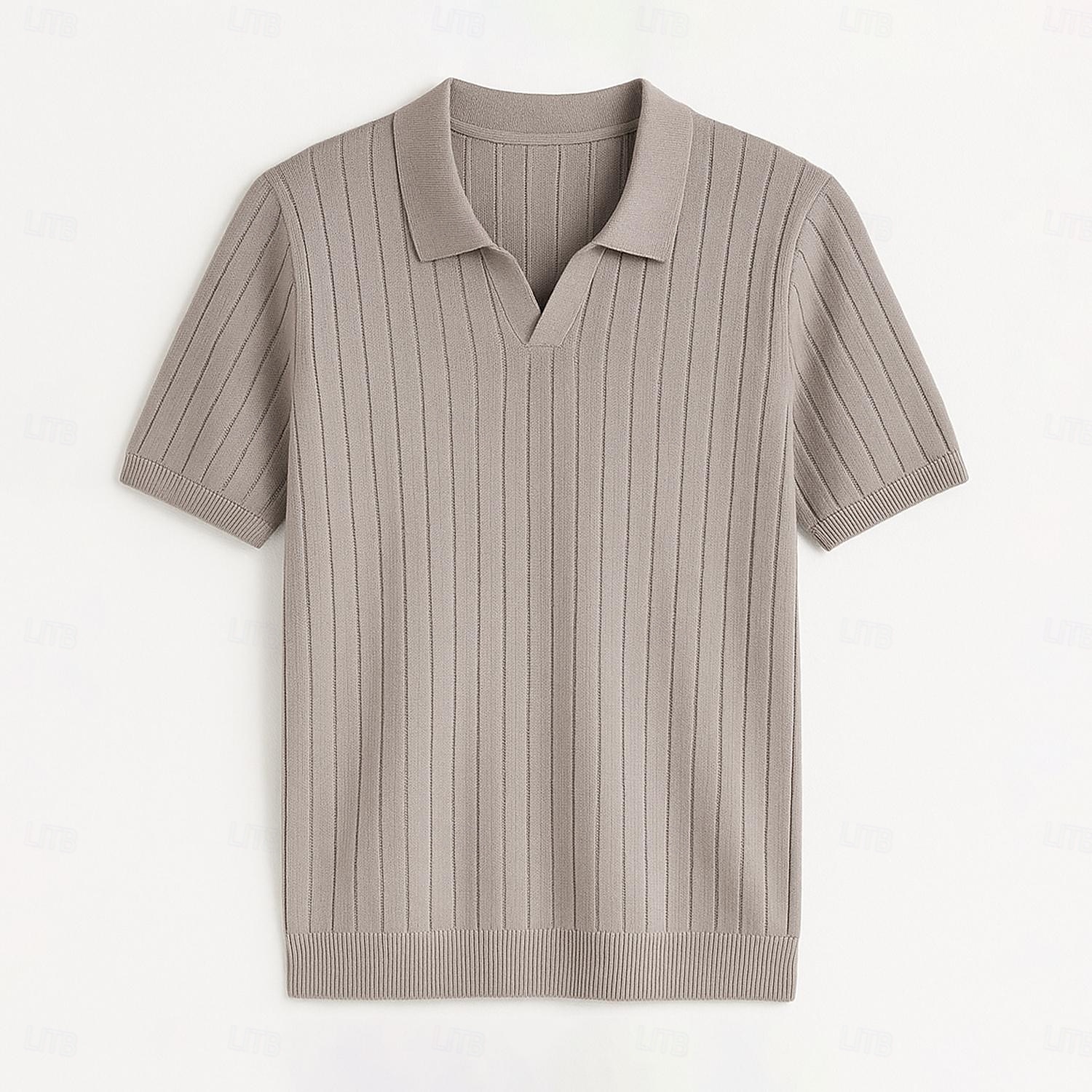 Per uomo Polo Maglione polo lavorato a maglia Affari Casuale Scollo a V Manica Corta Formale Tinta unica Novità Estate Tutte le stagioni Blu chiaro Cachi chiaro Nero Bianco Verde militare Caffè Polo del 2025 a $27.99 –P25