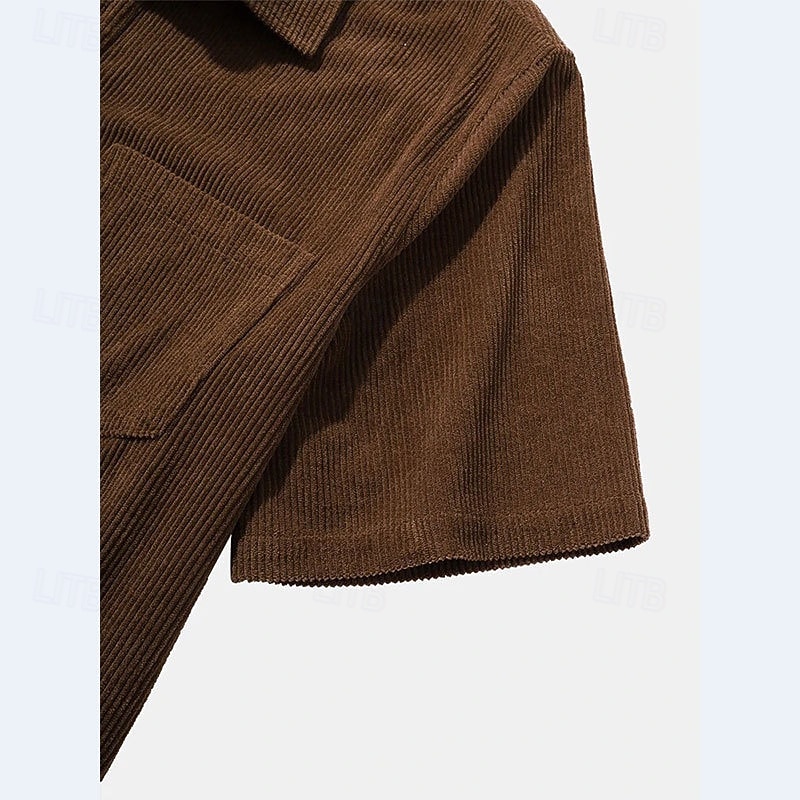 Homens Camiseta de Veludo Camisa de golfe Casual Trabalho Lapela Manga Curta Básico Moderno Tecido Botões Verão Normal Preto Amarelo Marron Camiseta de Veludo de 2026 por $25.99 –P4