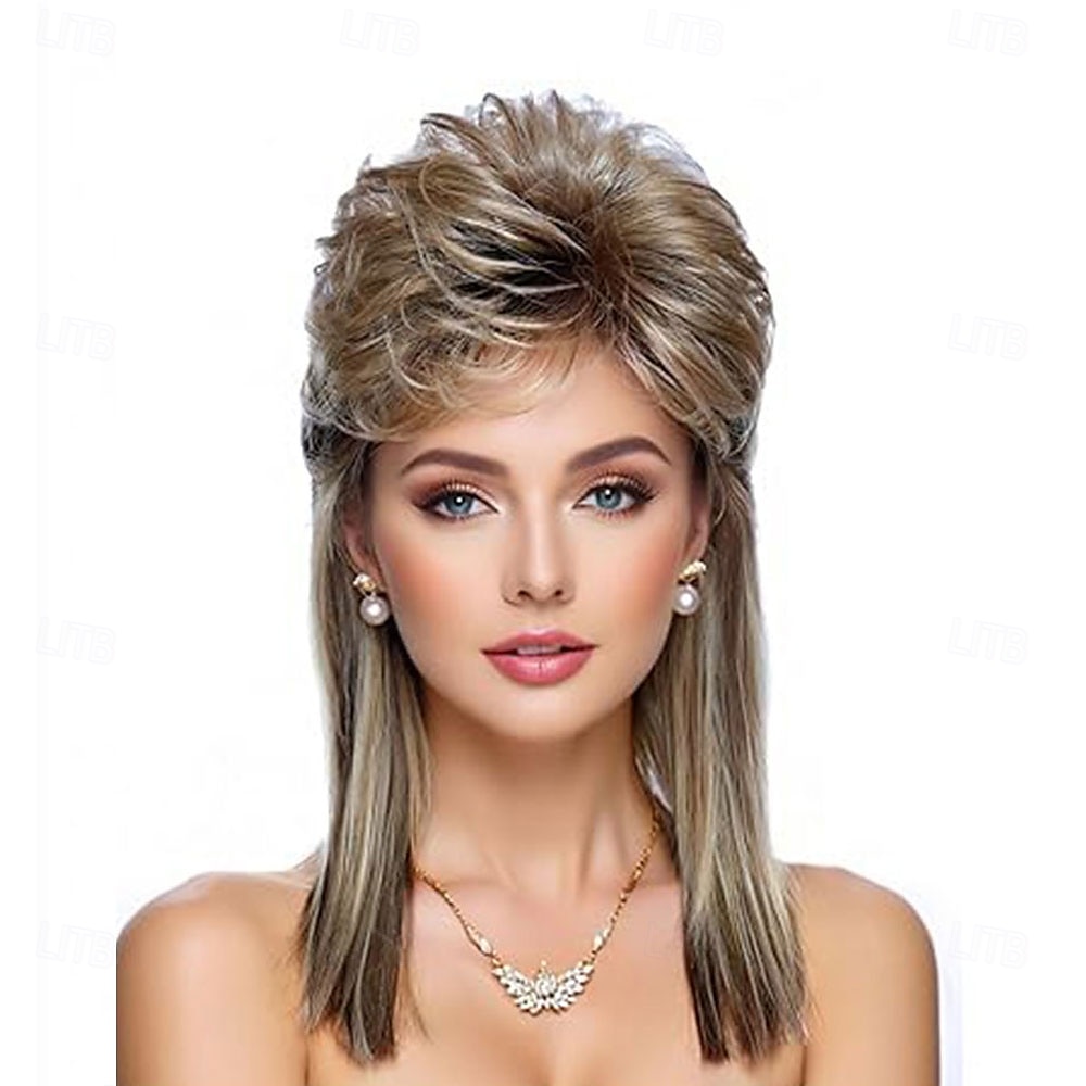 mulletpruik voor vrouwen jaren 80 90 kostuum chique feest accessoire halloween 2025 - $24.99 –P7