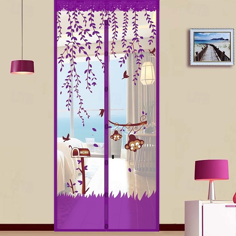 Magnetic Door Screen Mesh Screen Door Magical Mesh Screen Window Door Hands Free Magnetic Door Screen Automatic Closing Summer Curtain Net Floral Pattern 2025 - $13.99 –P16