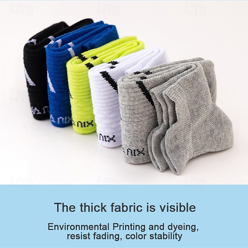 Men's 5 Pairs Multi Packs Socks Running Socks Casual Socks Black White Color Plain Vacation Sports & Outdoor Daily Basic Medium Spring Fall Fashion Casual 2026 - $10.99 –P11