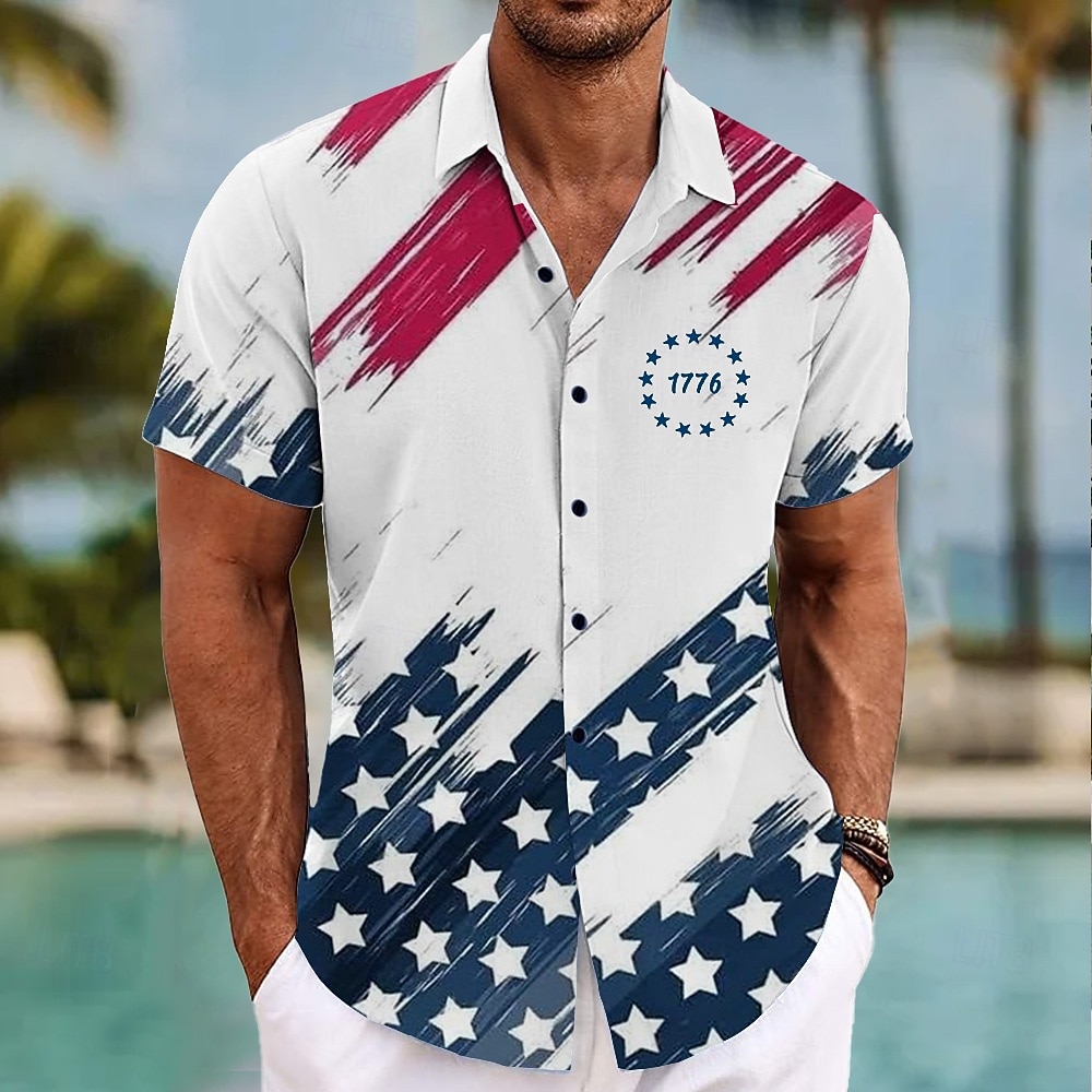Jour de l'Indépendance Homme 4 juillet, 250e anniversaire des États-Unis Drapeau américain Patriotique Chemise Chemise d'été Chemise Boutonnée Manche Courte Mode Décontractée Extérieur Vacances Tenue de 2026 ? $25.99 –P1