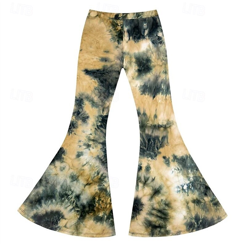 Retró Boho 1970-es évek Bell Bottoms nadrág fellángoló nadrág Diszkó Nyakkendő színezés Magas derék Pszichedelikus Női Mindszentek napja Farsang Vakáció zenei fesztivál Fesztivál Felnőttek Nadrágok 2025 - $21.99 –P5