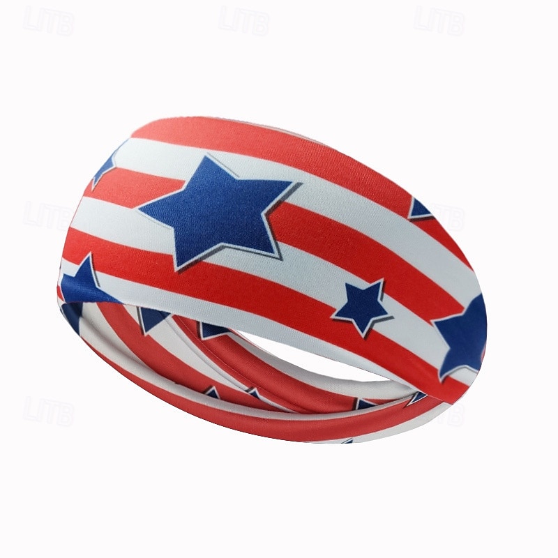 Stirnbänder mit amerikanischer Flagge für Männer, patriotisches gedrehtes Haarband in Rot, Weiß und Blau, dehnbares, sportliches Haar-Accessoire für den Unabhängigkeitstag der USA, den Gedenktag 2025 - $4.49 –P7