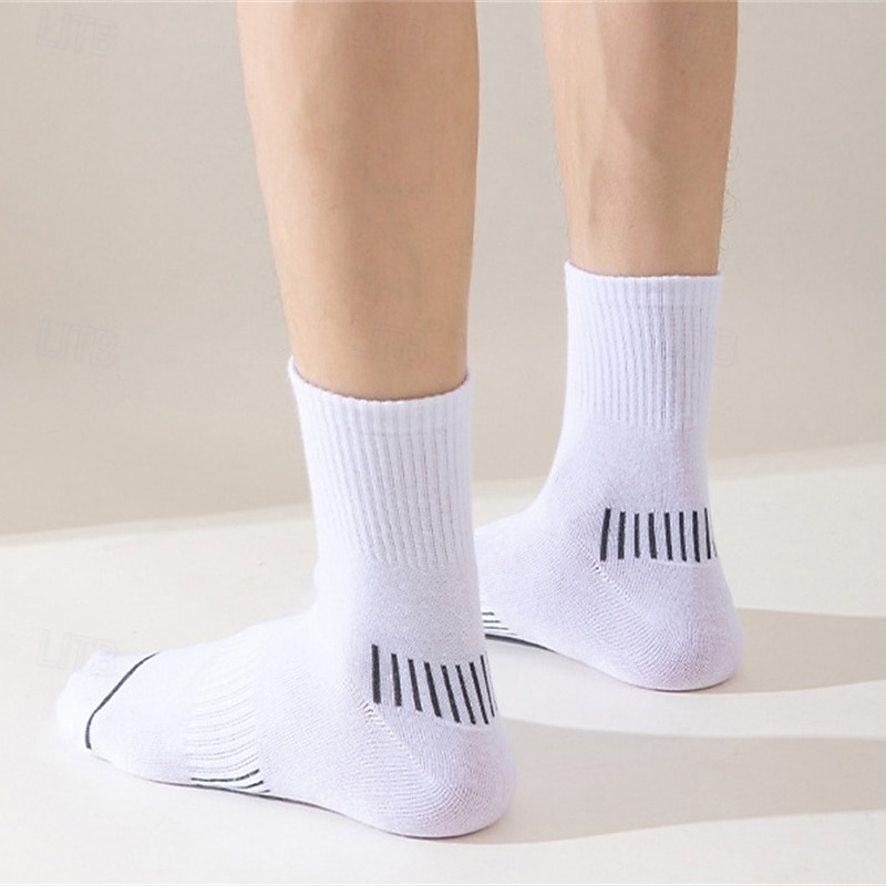 Per uomo 5 Paia Pacchi Multipli Calzini Calzini da Corsa Calzini Casual Nero Bianco Colore A righe Vacanza Sport & Outdoor Quotidiano Base Medio Primavera Autunno Moda Casual del 2025 a $9.49 –P18