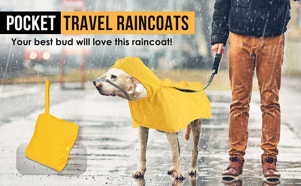 Dog Raincoat with Hood Collar Hole 100% Waterproof Ultra-Light Breathable Rainwear Rain Jacket with Safe Reflective Strips for Medium to Large Dog 2025 - $15.49 –P5