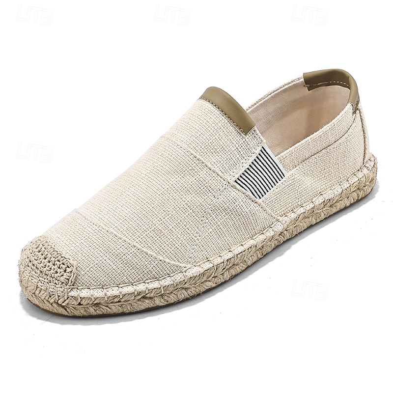 męskie czarne espadryle wsuwane z podeszwą jutową - casualowe, wygodne obuwie letnie do noszenia na co dzień 2026 - $46.99 –P3