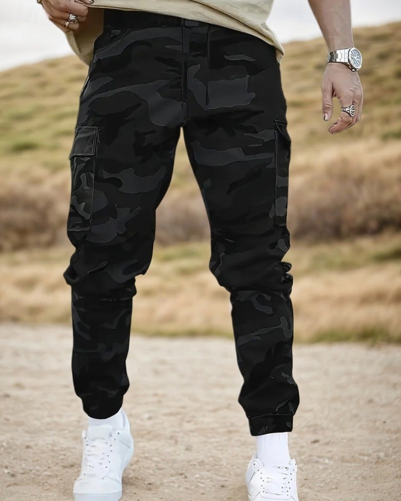 Voor heren Cargohosen Broek Camouflage broek Trekkoord Elastische taille Meerdere zakken camouflage Draagbaar Buiten Dagelijks Kamperen&Wandelen Modieus Klassiek Zwart Leger Groen 2026 - $21.99 –P8