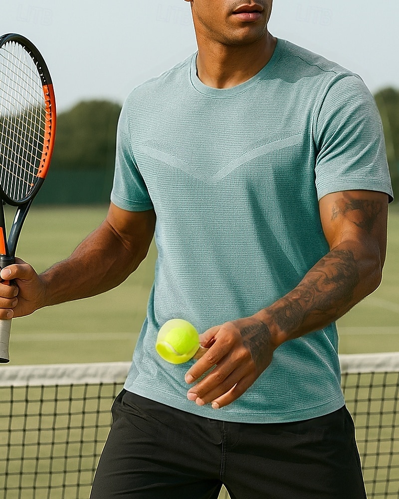 US Open Pánské Jednobarevné Tenisové tričko Krátké rukávy Ter Emen Odvod vlhkosti Prodyšné Tenis Golf Pickleball Tričkový Armádní zelená Modrá Zelená Oblečení na tenis 2025 - $14.39 –P6