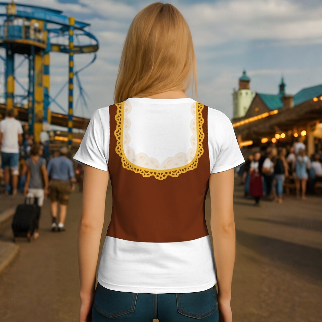 Októberi fesztivál Dirndl nyomtatás Póló bajor München Német Grafikus Kompatibilitás Női Felnőttek Októberi fesztivál 3D nyomtatás Alkalmi / Napi 2025 - $17.49 –P2