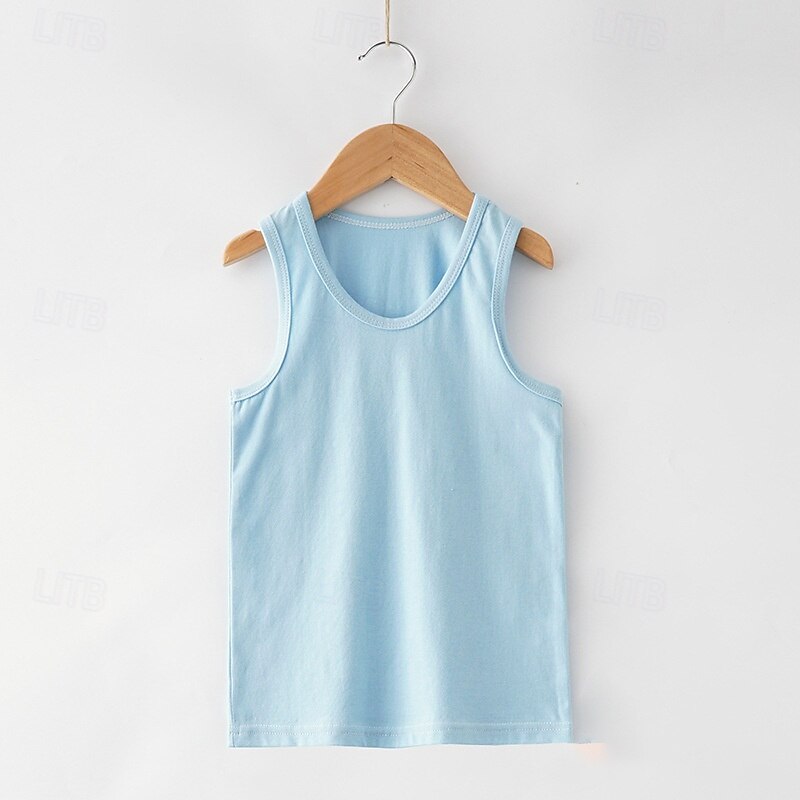 Gyerekek Fiú Tank Tee Tömör szín Ujjatlan Gyermek Top Alkalmi Alap Nyár Fehér 4 év + 2025 - $13.99 –P7