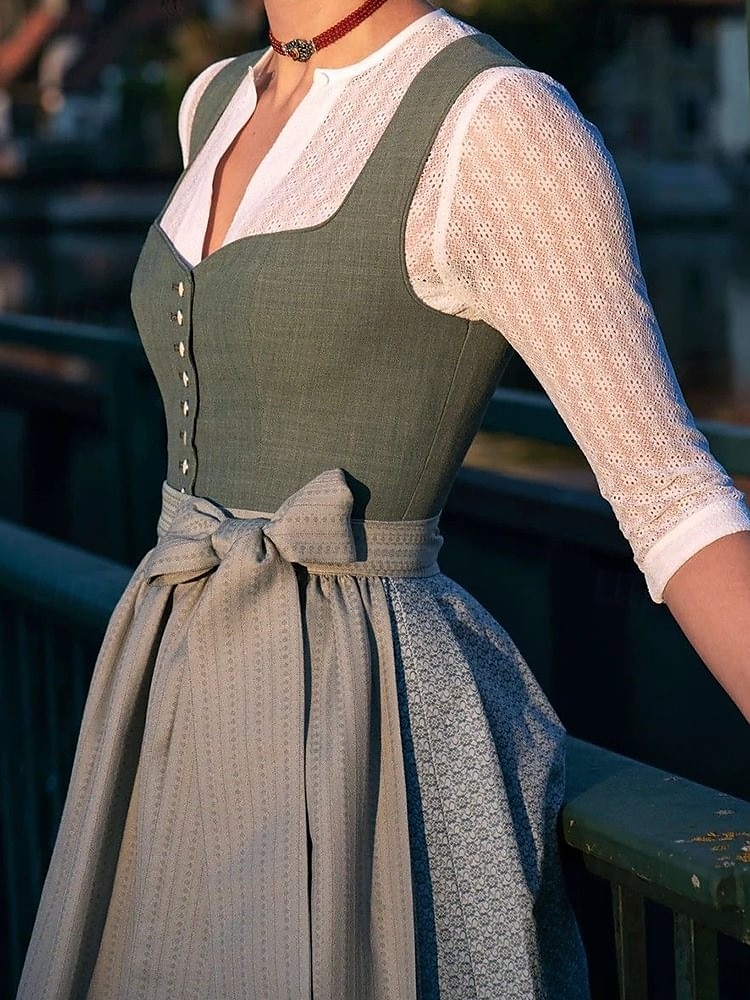 Oktoberfest Ruhák Dirndl Trachtenkleader Szobalány bajor Német Meadows Női Hagyományos stílusú ruha Ruha Kötény Blúz nélkül 2025 - $56.99 –P17