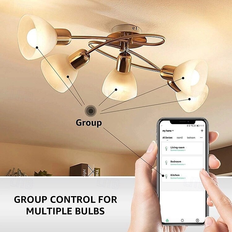 1 Pc Wifi Smart Light Bulb E26/27RGB Color Change 9W850LM Voice Remote Control Dimming Compatible with Alexa Google 2025 - $16.49 –P7