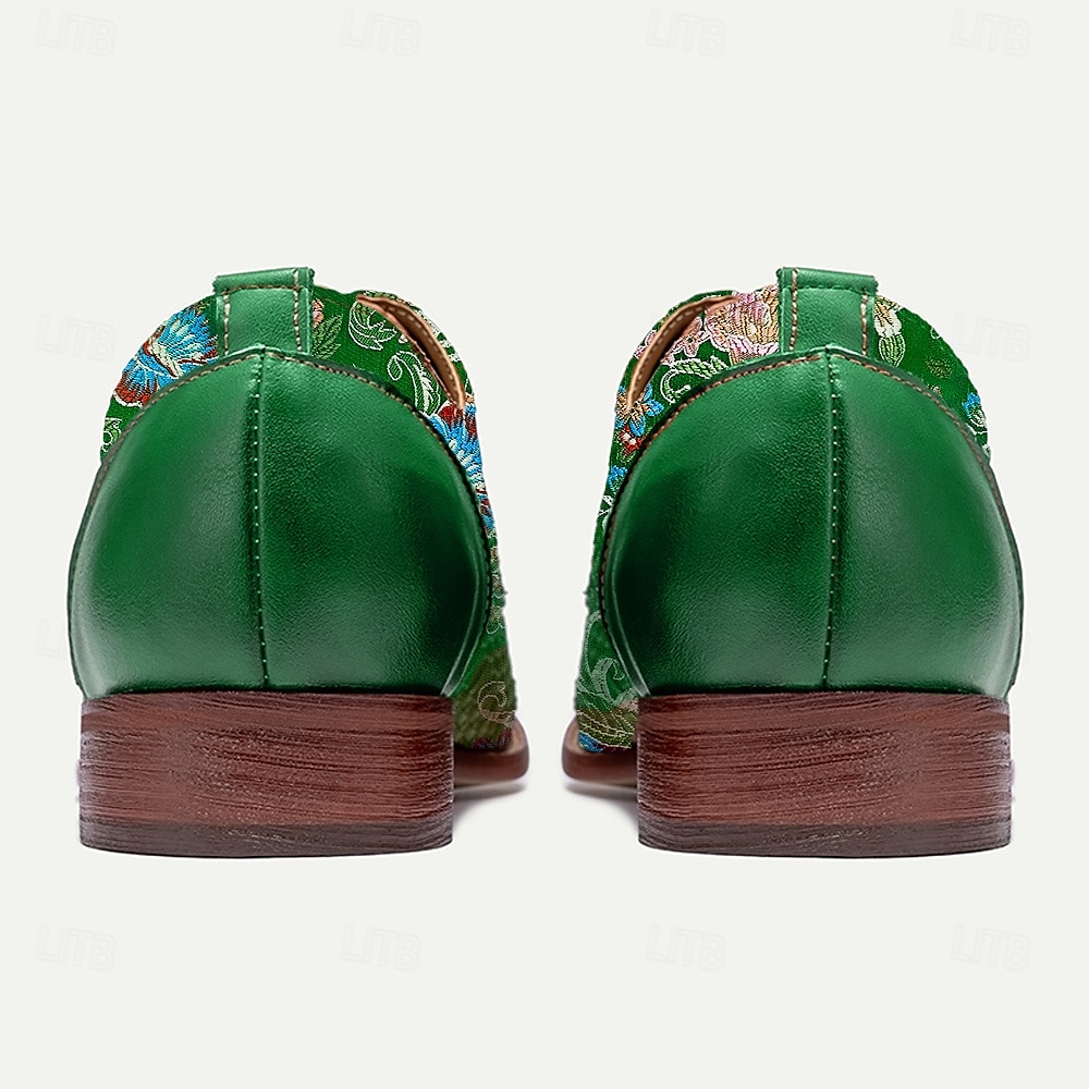 Homens Sapatos sociais Pele PU Tecido Jacquard Respirável Confortável Antiderrapante Com Cadarço Verde Verão Primavera de 2025 por $46.99 –P5
