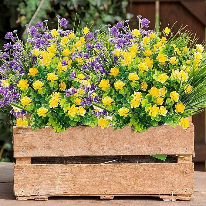 9 связок искусственных цветов для улицы, устойчивые к ультрафиолетовому излучению искусственные растения для подвесной корзины, оконного ящика, свадьбы, внутреннего и наружного оформления, не 2026 - $14.49 –P13