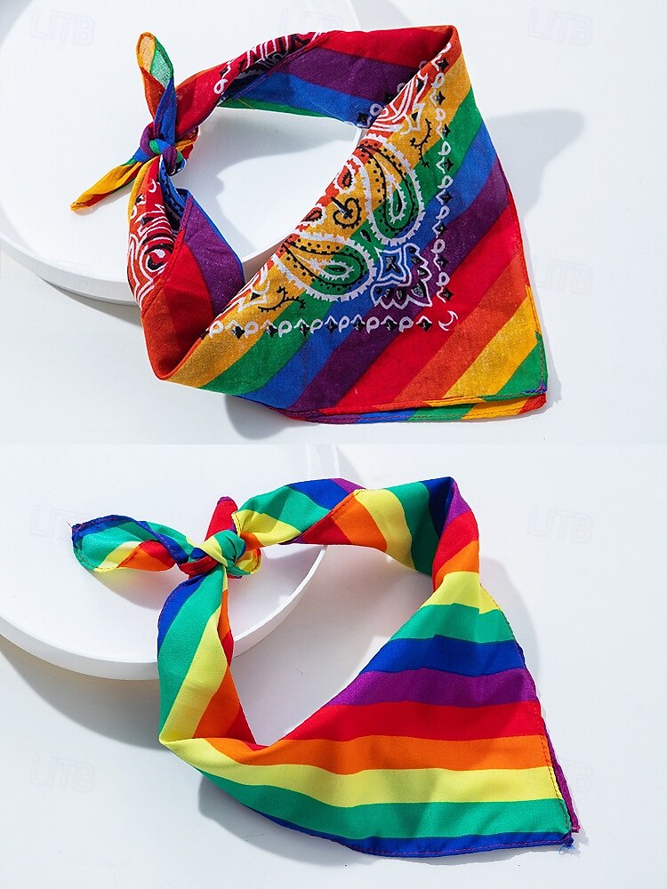 Unisex Paisley Rainbow Pride Scarf - A colorful LGBTQ+ accessory for festivals, Parades and everyday wear 2025 - $9.99 –P9