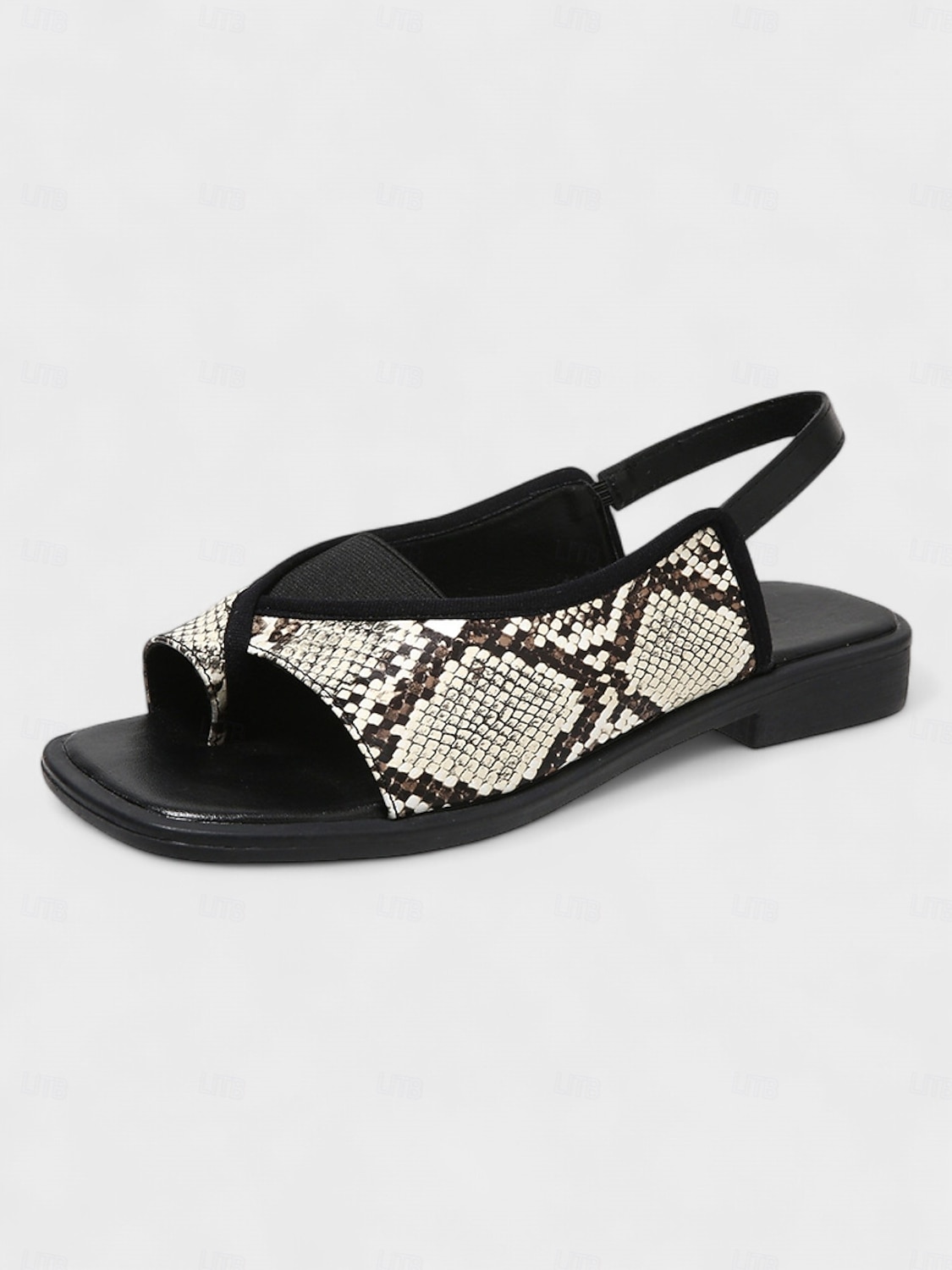 sandali da donna con cinturino posteriore aperto in arancione e nero - scarpe comode, comode e comode per appuntamenti estivi quotidiani e uscite del fine settimana del 2025 a $26.99 –P2