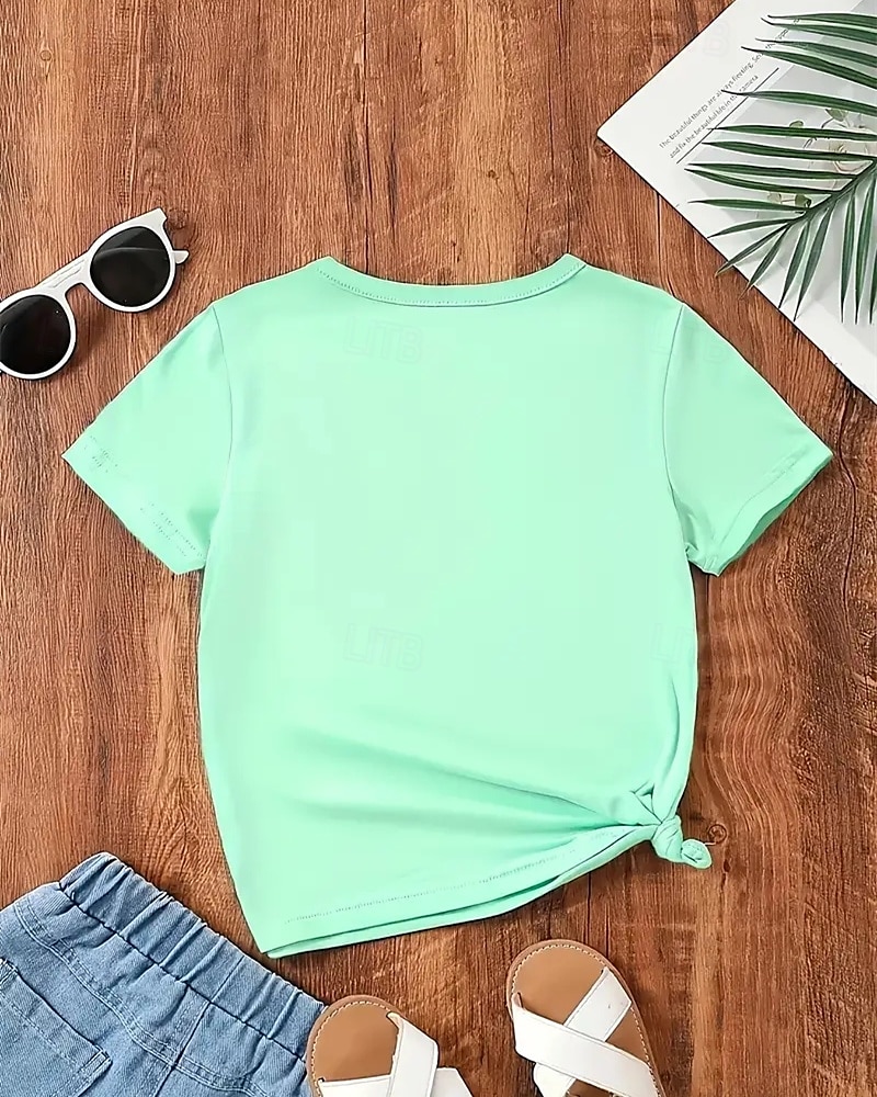Girls' 3D Butterfly T shirt Tee Short Sleeve Summer Spring Fashion Basic Kids 4-12 Years Crew Neck Outdoor Casual Daily Regular Fit 2025 - $11.99 –P4