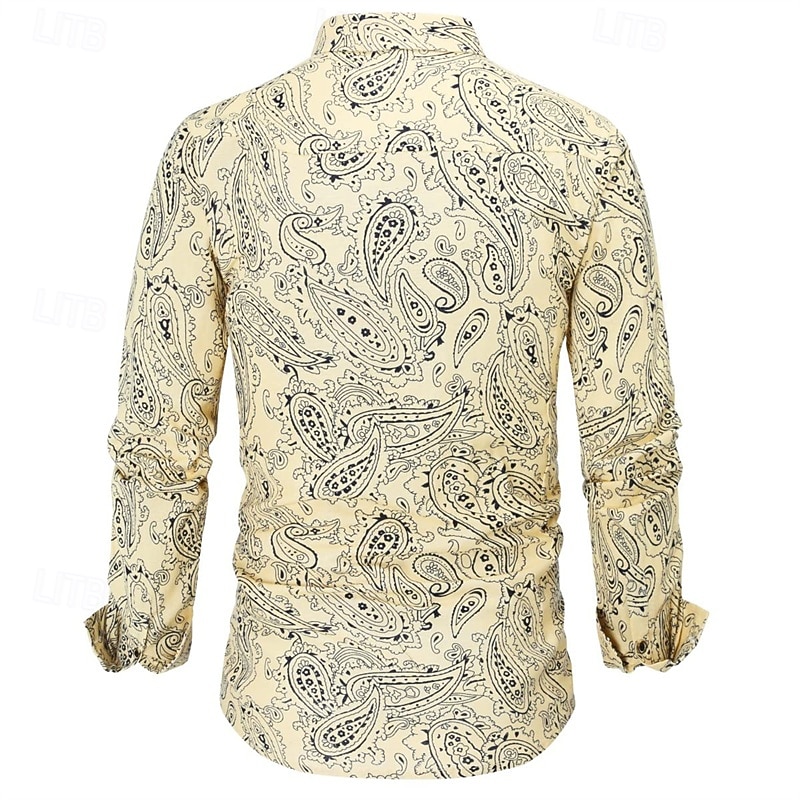 Retró Boho 1970-es évek Ing Hippi Etno Suzani Jelmez Férfi Mindszentek napja Farsang utcai tánc Retro témájú buli Fesztivál Felnőttek Ing 2025 - $27.99 –P15