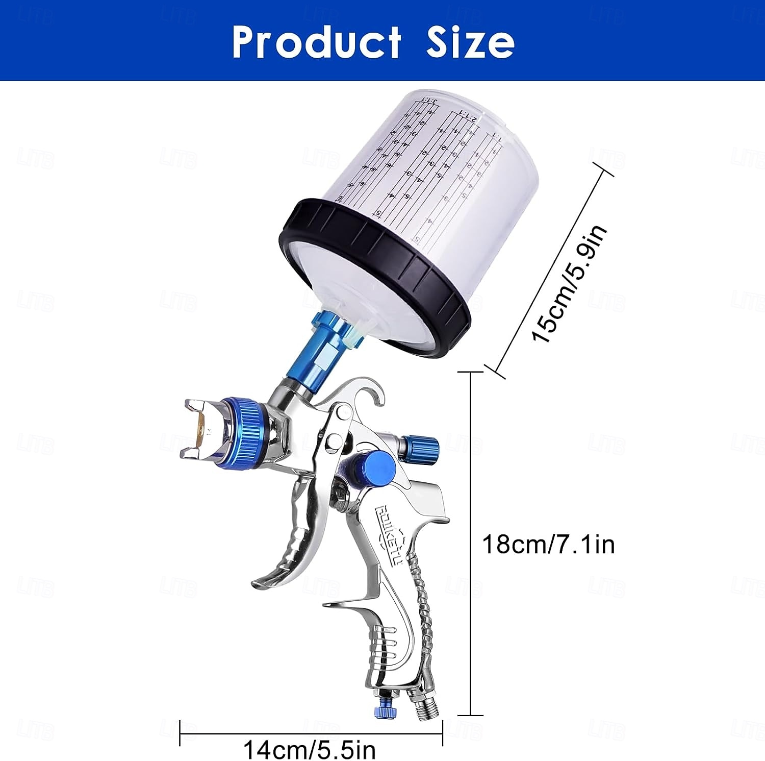 Pneumatic Spray Gun Automotive High Atomization Spray Gun 10 Leave-in Pots Pressure Regulator Paint Spraying Tool 1.4/1 7/2.0mm 2025 - $79.99 –P3