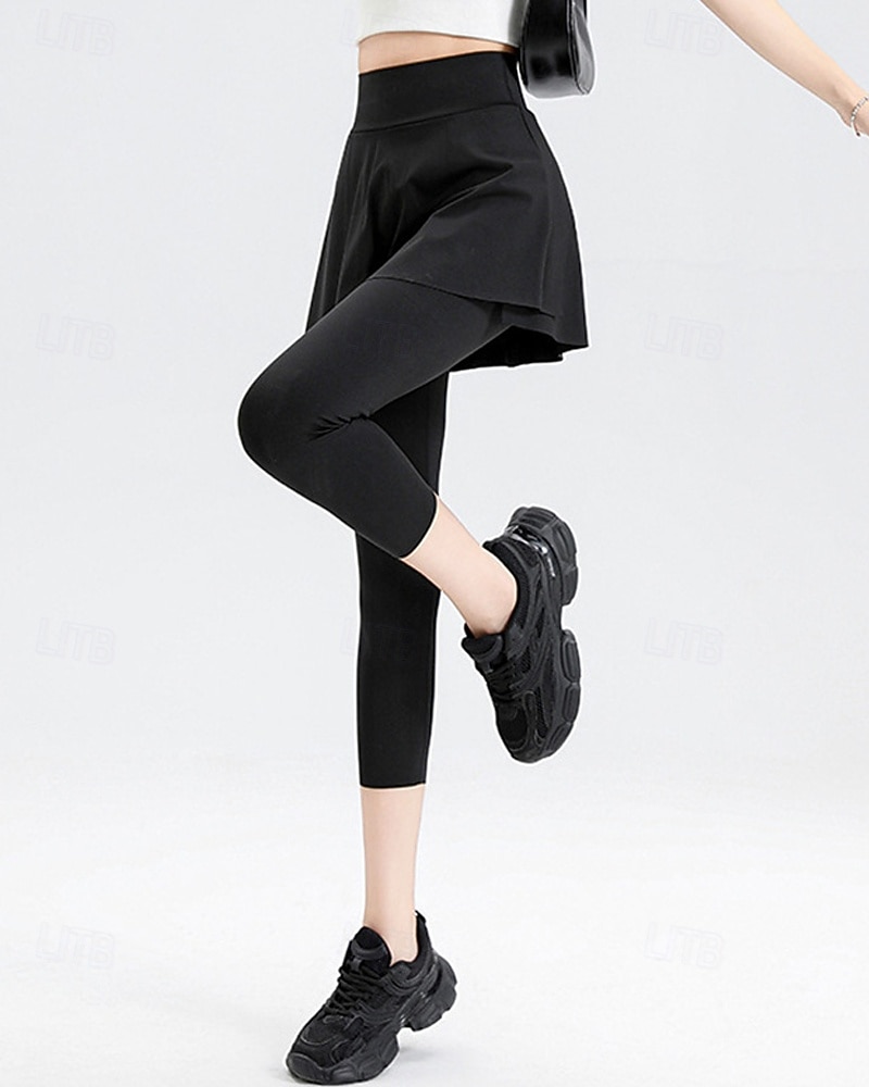 Per donna Tinta unita Gonna casual Gonna da tennis con leggings Capri Tasche Laterali Spacco Asciugatura Rapida Tennis Golf Pickleball Pantaloni Nero Marrone Grigio Spandex Abbigliamento da tennis del 2026 a $22.99 –P5