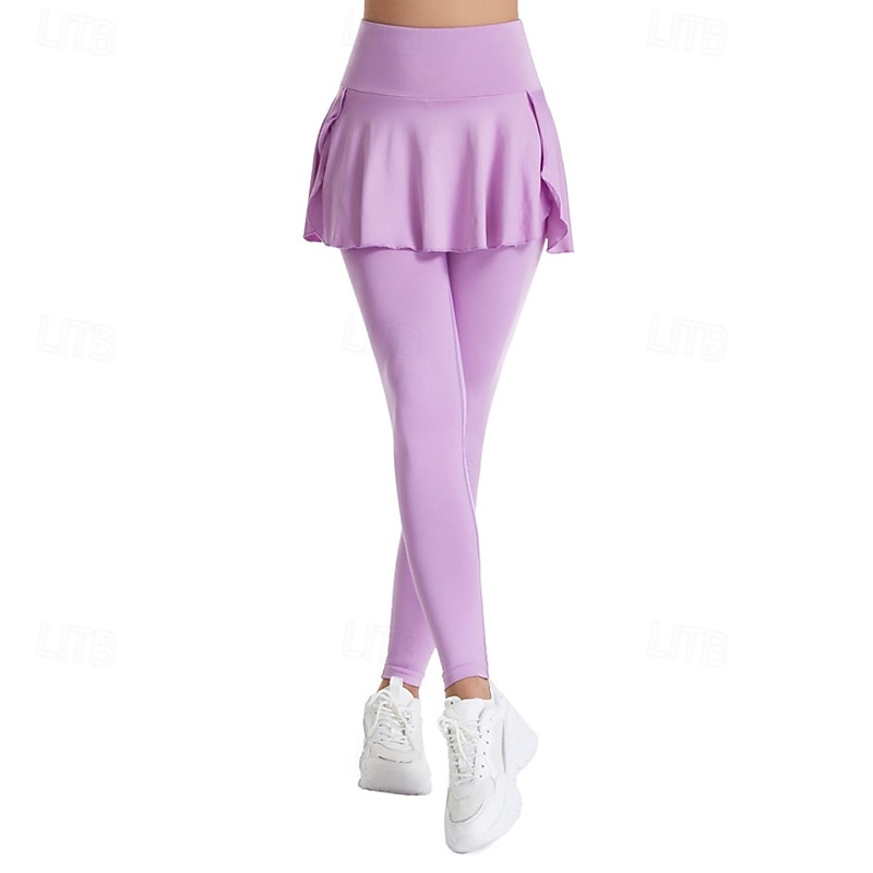 Damskie Solidne kolory Spódnica casualowa Spódnica tenisowa z legginsami Pofałdowany Boczne kieszenie Szybkie wysychanie Bransoletka tenisowa Golf Pikle Doły Czarny Biały Fioletowy Odzież tenisowa 2026 - $21.99 –P5