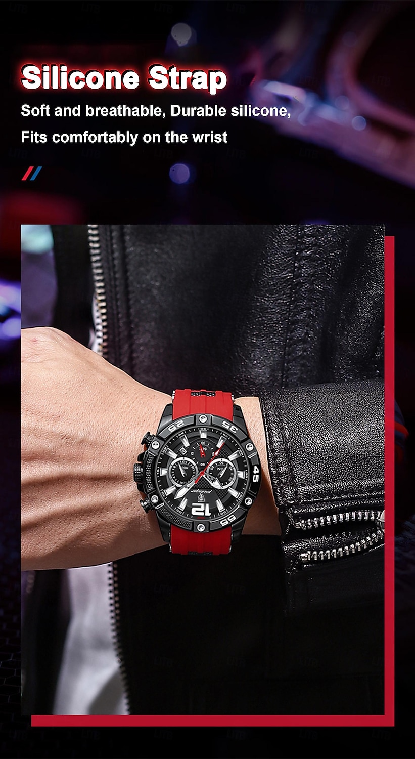 912 New Multi functional Fashion Luxury Men's Waterproof Night Light Watch Silicone Strap Quartz Men's Watch 2025 - $35.99 –P4